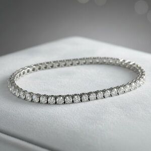 925 Silver, 14.40CTW Moissanite Tennis Bracelet